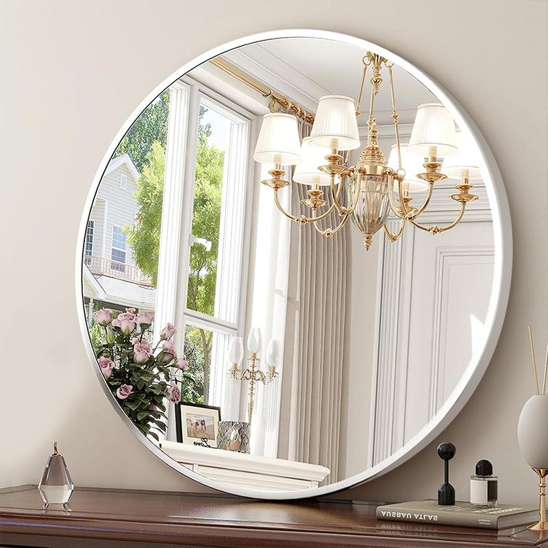 COMFEYA 60cm Silver Round Mirror