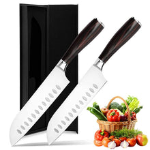 Load image into Gallery viewer, OZZYCOOK 7 Inch Kitchen Knife Ultra Sharp Santoku Knife (2 Pack)