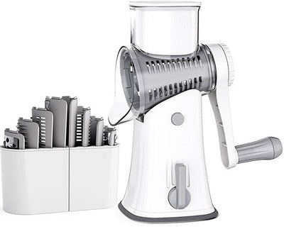 Hand-Cranked Rotary Drum Vegetable Cutter with 5 Blades