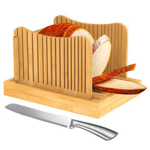 Load image into Gallery viewer, OZZYCOOK Bamboo Bread Slicer with Serrated Knife