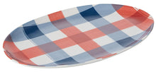 Load image into Gallery viewer, Davis &amp; Waddell: Manor Gingham Oval Platter - Red &amp; Blue (36x22.5cm)