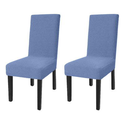 COMFEYA 2 Pack Checked Dining Chair Slipcover - Blue