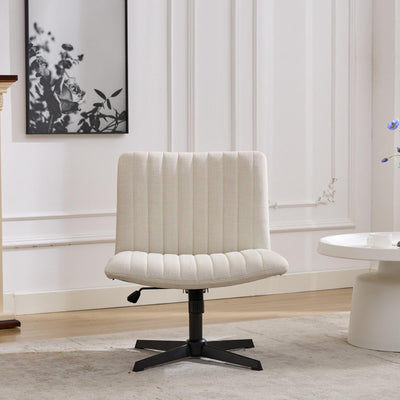 Gorilla Office- Ribbed Faux Linen Office Chair Ivory