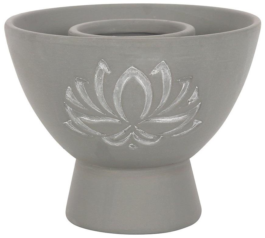 Lotus Grey Terracotta Smudge Bowl
