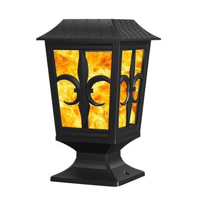 Solar-Powered Flickering Flame LED Lamp
