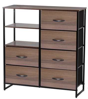 Ovela 6 Drawer Storage Chest With Shelf - Nordic Walnut