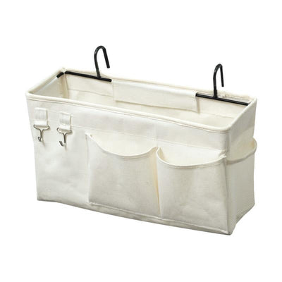 STORFEX Bedside Storage Bag Hanging Organizer - White