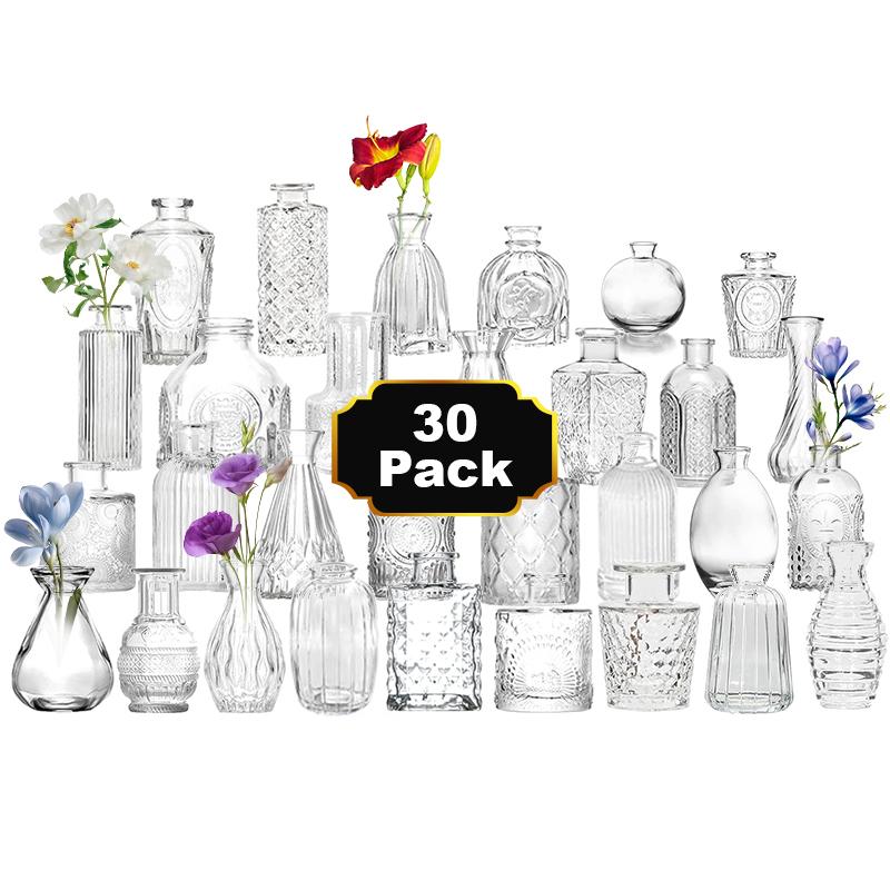 30Pcs Glass Bud Vase Set