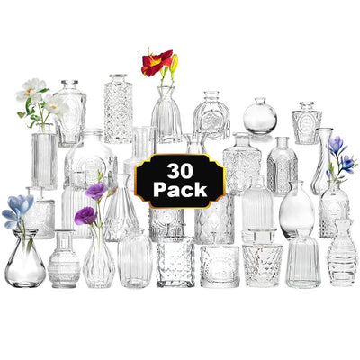 30Pcs Glass Bud Vase Set