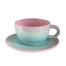 Load image into Gallery viewer, Sass &amp; Belle: Ombre Pastel Tea Cup &amp; Saucer Set - Pink &amp; Green (250ml)
