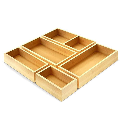 STORFEX 5-Piece Multi-Purpose Bamboo Storage Organizers