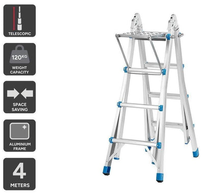 Certa 4m Multipurpose Telescopic Foldable Ladder with Platform