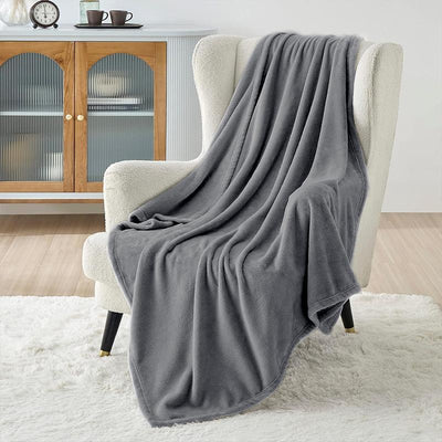 COMFEYA 180x200cm Ultra-Soft Fleece Blanket - Dark Grey