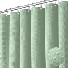 Load image into Gallery viewer, COMFEYA Waffle Weave Long Fabric Shower Curtain - Green