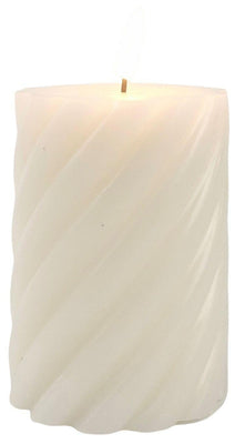 Urban Products: Swirl Chunky Pillar LED Candle - Cream