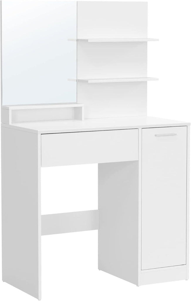 VASAGLE Dressing Table With Mirror - White