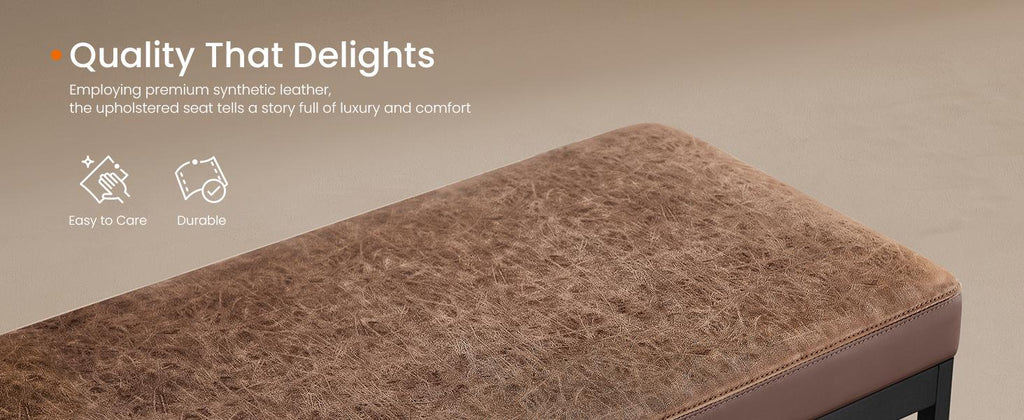 SONGMICS Ottoman Bench with Reversible Top - Walnut Brown