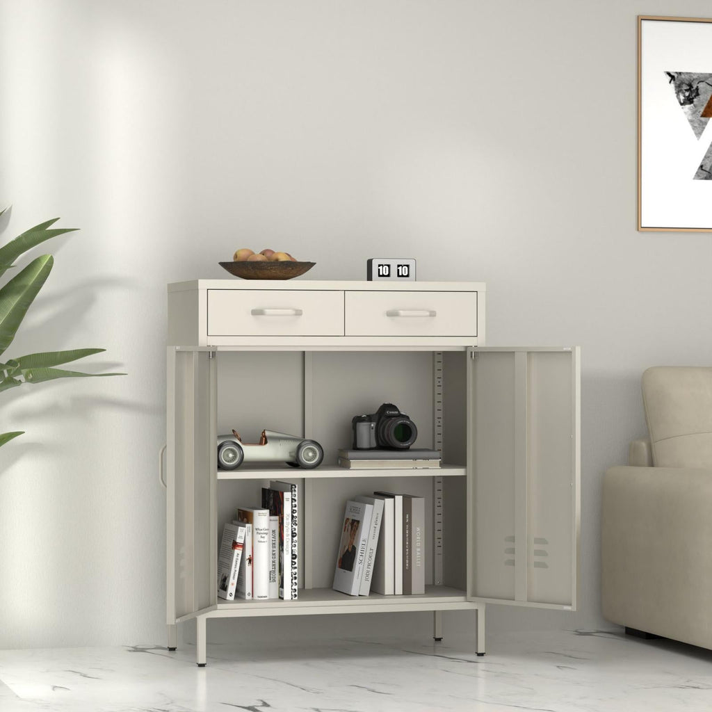 Fraser Country Milan Metal Cabinet With Drawers - Cream