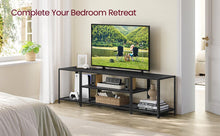 Load image into Gallery viewer, Vasagle 1.8M Large Television Stand With Shelves - Black with Wood Grain