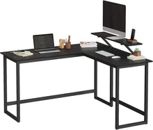 Load image into Gallery viewer, Vasagle L-Shaped Computer Desk with Monitor Stand - Black