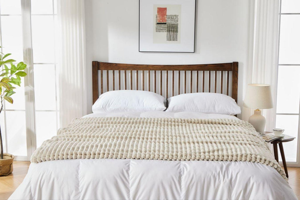 Fraser Country Washable Plush Electric Heated Throw Blanket (200cm x 180cm, Beige)