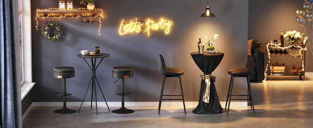 VASAGLE Modern Style Round Bar Cocktail Table