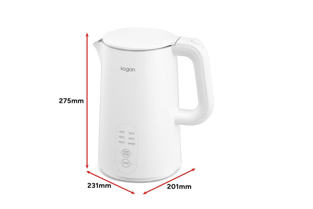 Kogan 1.5L Double Wall Kettle with Temperature Control