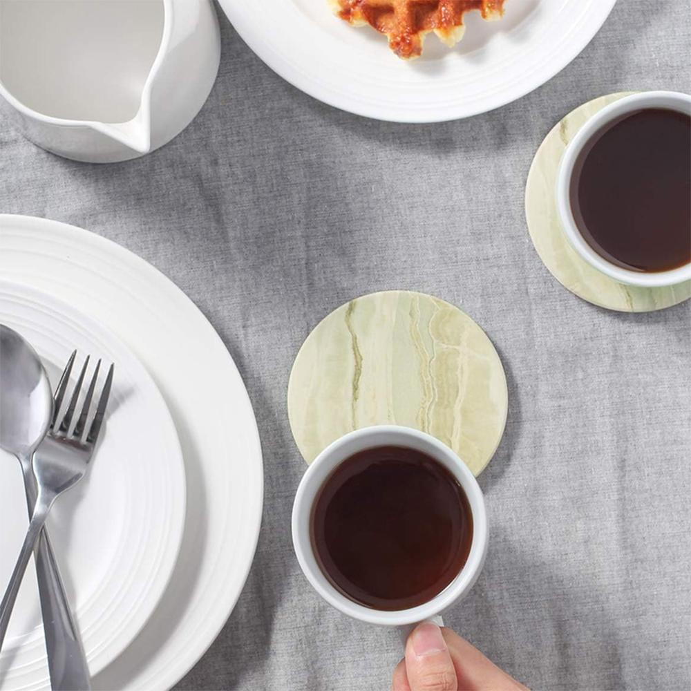 COOKOZZY Absorbent Drink Coasters with Holder - Set of 6