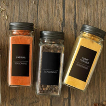 Load image into Gallery viewer, STORFEX 24-Pack 120ml Glass Spice Jars with Labels - Black