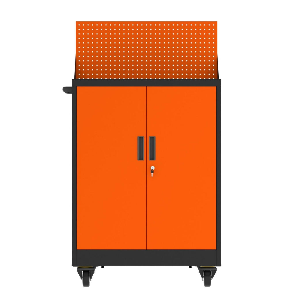 Fraser Country Milan Steel Tool Cart Cabinet - Orange & Black