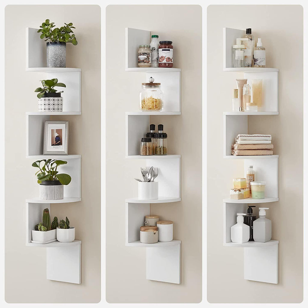 Vasagle Floating Corner Shelf - 5-Tier (White)