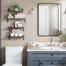 Load image into Gallery viewer, STORFEX Wooden Wall Mounted Floating Shelves - 4 Pack - Brown