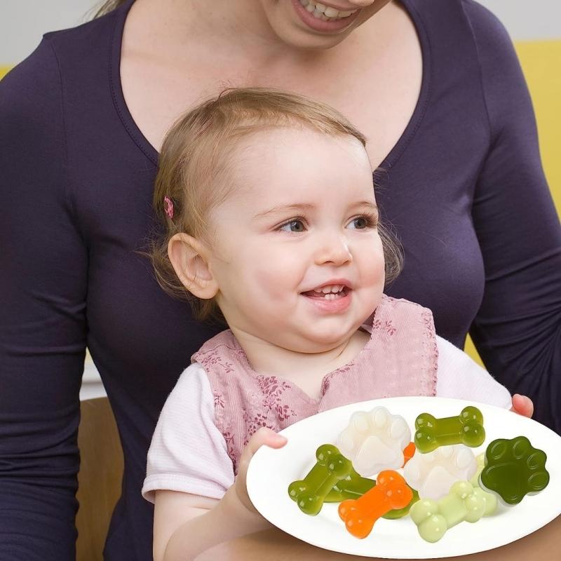 COOKOZZY Puppy Dog Paw and Bone Silicone Moulds - 4 Pack