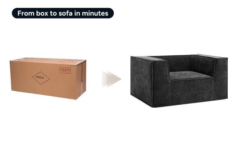 Ovela Softly Compressed Armchair (Charcoal)