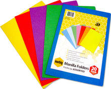 Load image into Gallery viewer, Marbig Foolscap Manilla Folders - Assorted Colours (Pkt 20)