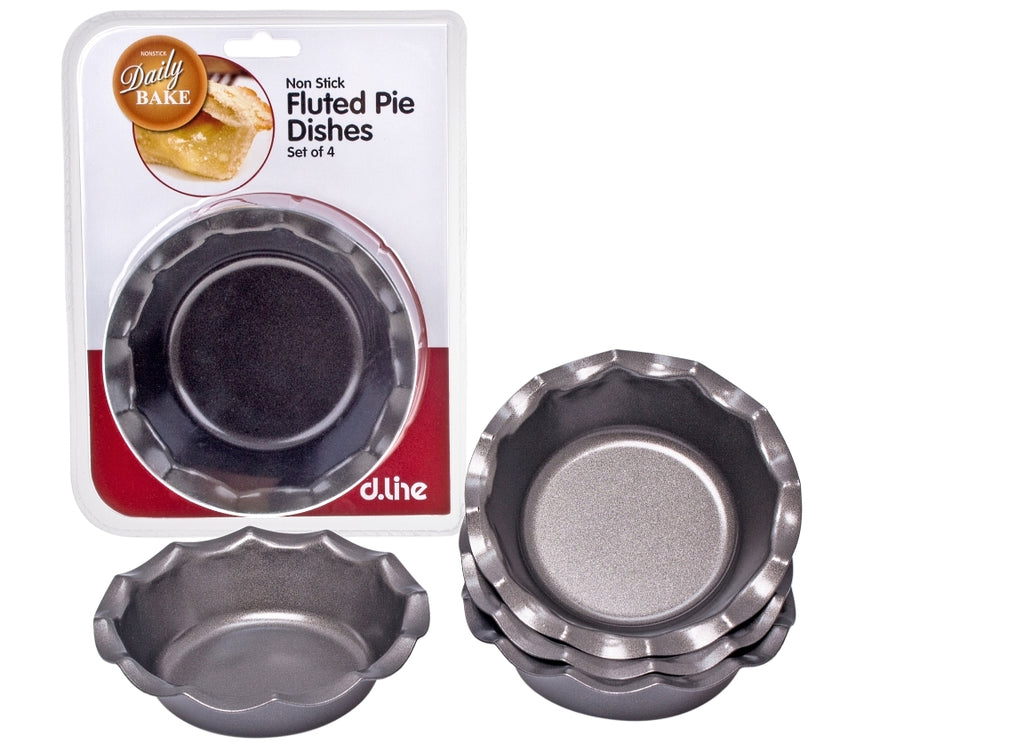 Non Stick Fluted Pie Dish - Set of 4 - D.Line