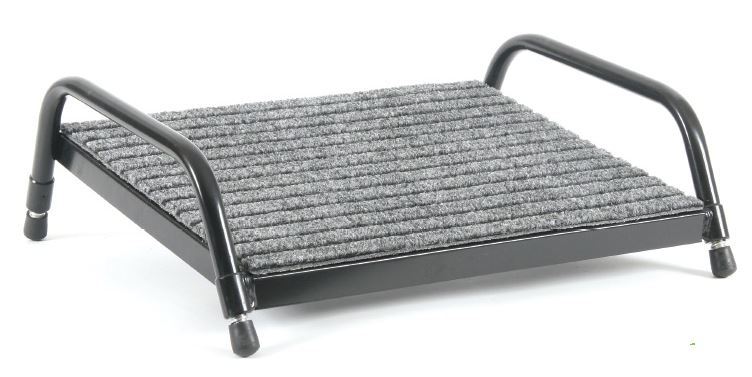 Fluteline: Footrest Grey Carpet with Black Frame - Small