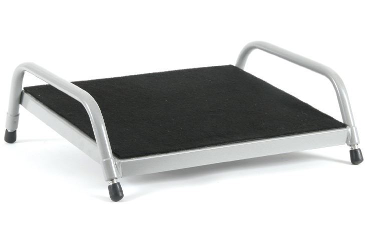 Fluteline Footrest Small Black Carpet - Silver Elite Frame