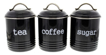 Load image into Gallery viewer, D.Line: Tea/Sugar/Coffee Canisters - Black (3 Set)