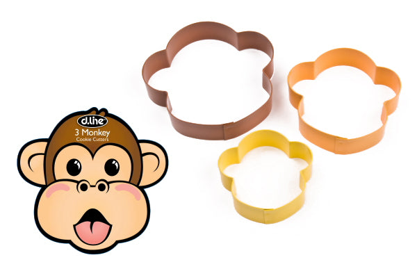 Coloured Monkey Cookie Cutters