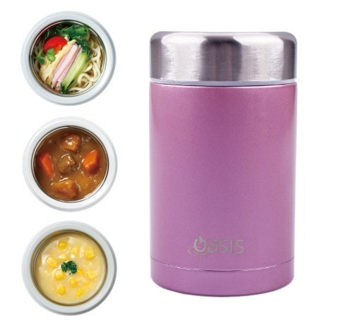 Oasis: Insulated Stainless Steel Food Flask - Blush (450ml) - D.Line
