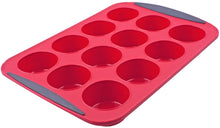 Load image into Gallery viewer, Silicone 12 Cup Muffin Pan - Red - D.Line