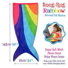 Load image into Gallery viewer, Snug-Rug Rainbow Mermaid Tail Blanket