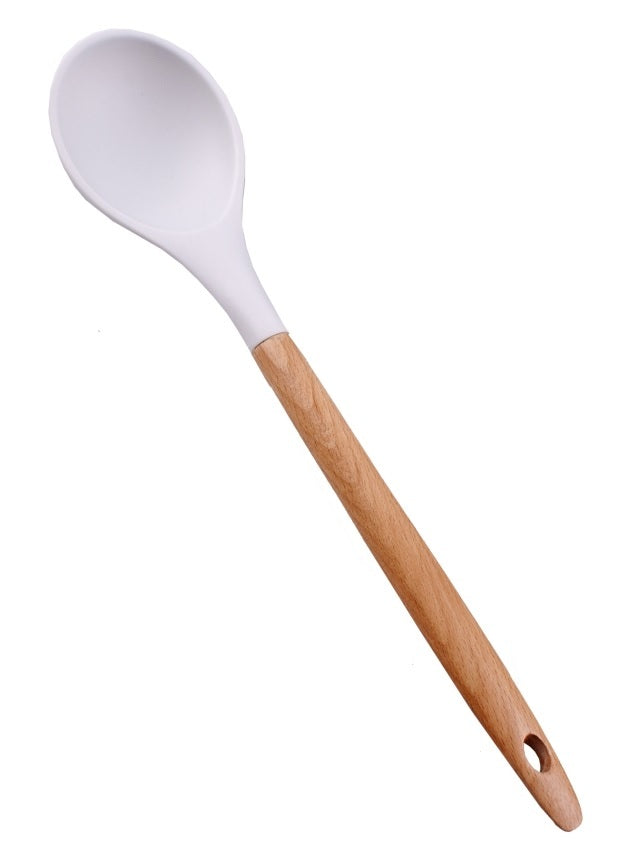 Appetito: Silicone Basting Spoon with Beechwood Stone Handle
