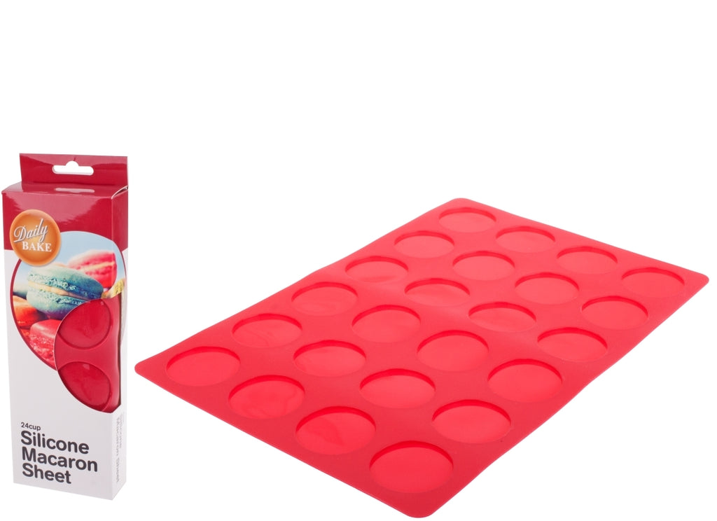 Silicone 24 Cup Macaron Sheet 34 X 23cm Red - D.Line