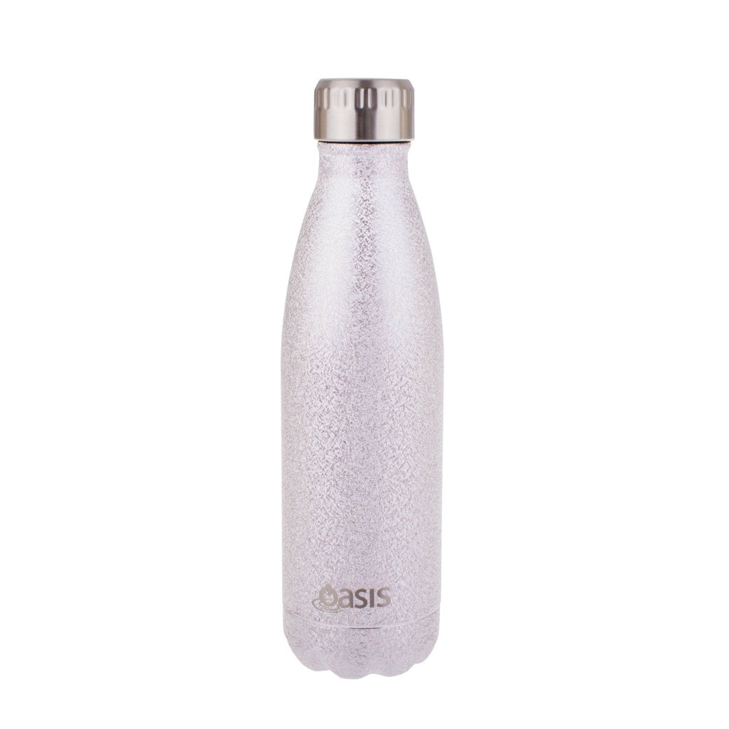Oasis Insulated Stainless Steel Shimmer Water Bottle - Silver (500ml) - D.Line