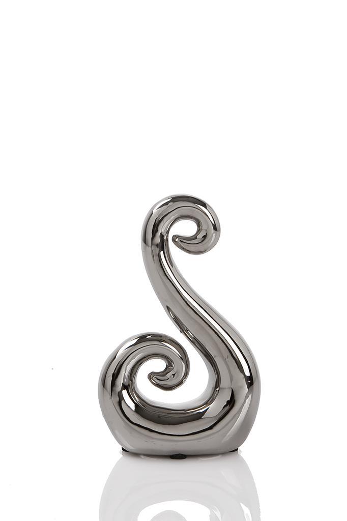 Ceramic Figure 8 Koru - Silver - Robert Mark Ltd
