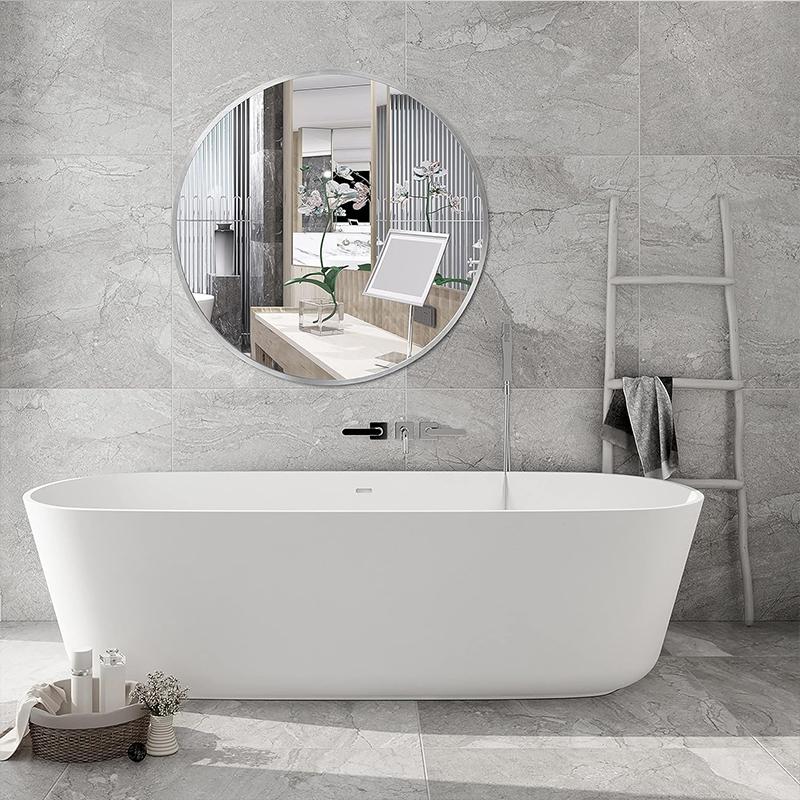 COMFEYA 60cm Silver Round Mirror