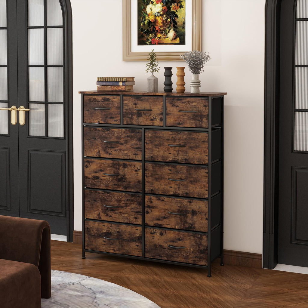 Fraser Country 11 Drawer Storage Chest - Rustic Walnut