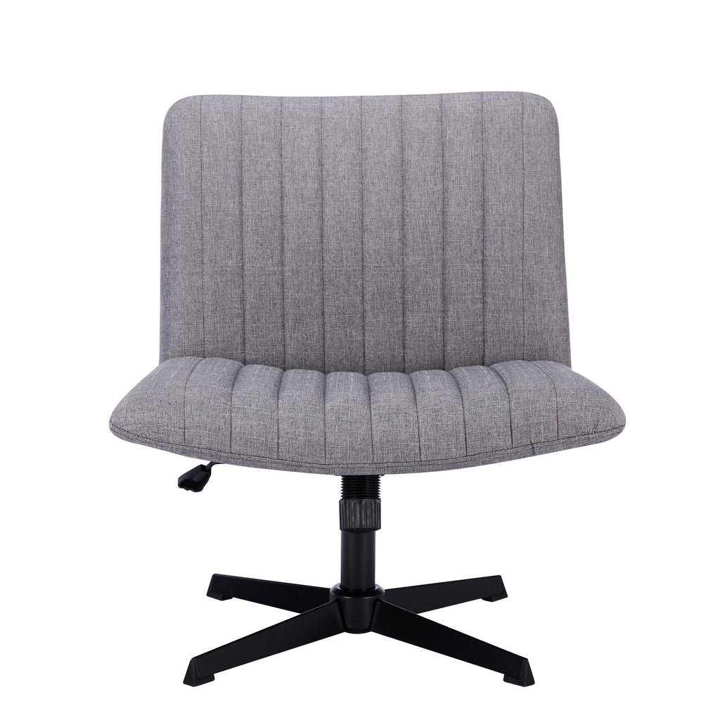 Gorilla Office- Ribbed Faux Linen Office Chair Light Grey